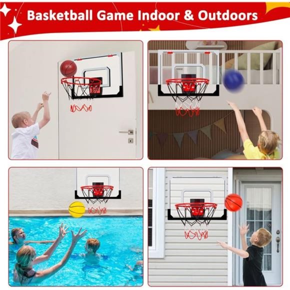 Basketball Hoop Indoor - Mini Basketball Hoop for Door w/ Electronic Scoreboard - Picture 7 of 7
